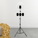 Phone Stand LED Vanity Lamp Minimalism Black Fill-in Light with Hoop Metallic Shade