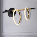 Metal Rings Wall Lighting Ideas Simple Style LED Wall Mounted Light in Black/White for Doorway