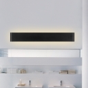 Metal Oblong Flush Mount Wall Sconce Modernism Black/White LED Vanity Wall Lamp in Warm/White Light for Parlor