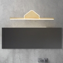 Metal Bar Wall Mounted Lighting Minimalism LED Vanity Lamp Fixture with Triangle Backplate in Gold