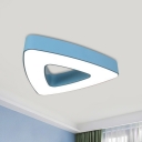 Simplicity Triangle Flush Mount Acrylic LED Bedroom Ceiling Lamp Fixture in Red/Blue/Green, Warm/White Light