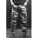 Mens Popular Camouflage Pattern Side Pocket Straight Fit Military Pants