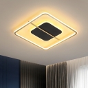 Squared Flush Mount Lamp Fixture Minimalism Metal 16