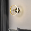 Round Wall Mount Lamp Simplicity Metallic LED Corridor Wall Lighting in Gold, Warm/White Light