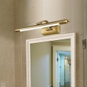 Painted Scroll Metal Wall Lighting Ideas Nordic LED Brass Wall Vanity Lamp with Curved Arm