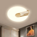Metallic Clip Ceiling Lighting Modernist LED Flush Mount Lighting Fixture in White