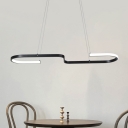 Minimalist S-Shape LED Ceiling Lamp Metal Chandelier Lighting Fixture in Black/Gold, Warm/White Light
