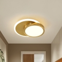 Metal Circular Close to Ceiling Lamp Modernism LED Gold Flush Mount Light Fixture