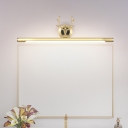 Simplicity LED Wall Mount Lamp Fixture Gold Tubular Adjustable Wall Vanity Light with Metallic Shade