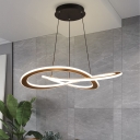 Modernism Crossed Cross Chandelier Metallic Dining Room LED Hanging Pendant Light in Coffee, Warm/White Light