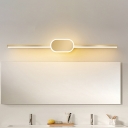 Ellipse Vanity Lighting Fixture Contemporary Metal Gold LED Mirror Light, 16
