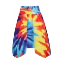 Novelty Womens 3D Pants Tie Dye Dropped Inseam Cuffed Loose Fit High Elastic Rise Harem Pants