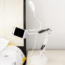 Phone Support LED Fill Light Modern White USB Vanity Lighting with Annular Metallic Shade