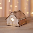 Small Wood Low House Nightstand Light Kids Brown LED Table Lamp with Etched Flower/Loving Heart/Star Pattern