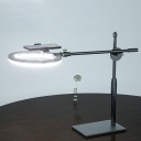 USB Modernism LED Fill Flash Lamp Black Circular Vanity Light with Metallic Shade