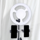 Steering Wheel Metal USB Fill Light Minimalism LED Black Vanity Lamp with Phone Stand Function