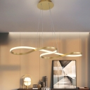 Aluminum Musical Note Chandelier Minimalism Black/White/Gold LED Ceiling Pendant in Warm/White Light