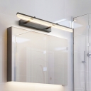 Black Slim Wall Lighting Modern LED Acrylic Vanity Mirror Lamp with 2 Telescopic Arm Design in Warm/White Light