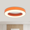 Orange Annular Ceiling Flush Mount Contemporary LED Acrylic Flush Lamp Fixture in Warm/White/Natural Light