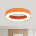 Orange Annular Ceiling Flush Mount Contemporary LED Acrylic Flush Lamp Fixture in Warm/White/Natural Light