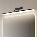 Straight Acrylic Vanity Lamp Fixture Minimalist LED Black Wall Mounted Lighting with 2 Arm in Warm/White Light