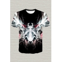 Mens Fashionable T-Shirt Insect Abstract 3D Print Slim Fitted Round Neck Short Sleeve T-Shirt
