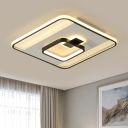 Square Metallic Ceiling Light Fixture Simplicity 16.5