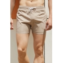 Popular Solid Color Elasticated Drawstring Waist Pocket Regular Fit Shorts for Men