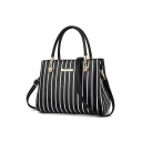 Fashion Stripe Pattern Commuter Shoulder Handbag for Women 28*13*21 CM