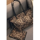 Hot Fashion Leopard Pattern Large Capacity Shoulder Bag Tote Shopper Bag 47*30*15 CM