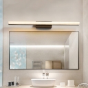 Linear Wall Lighting Ideas Modernism Metallic LED Black Wall Vanity Lamp with Oblong Backplate in Warm/White Light