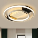 Ring Close to Ceiling Lighting Contemporary Metallic 16.5