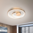 Swirling Metal Flushmount Lighting Simple Style LED Gold Ceiling Mount Light Fixture