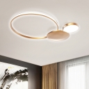 Circular Ceiling Mounted Light Minimalist Metallic LED Gold Flush Lamp Fixture for Drawing Room