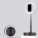 Metal Circular USB Vanity Lighting Ideas Contemporary LED Fill Light with Cellphone Mount in Black