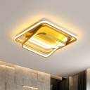 Crossed Square Acrylic Flush Light Contemporary LED Gold Flush Mount Lamp for Living Room