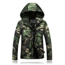 New Fahion Camouflage Pattern Zip Placket Long Sleeve Padded Jacket