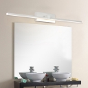 LED Washroom Vanity Lamp Fixture Modernist White Flush Wall Sconce with Slim Metal Shade in Warm/White Light