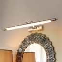 LED Bedroom Wall Vanity Lamp Minimalism Nickel Wall Mount Lighting Fixture with Tubular Metal Shade, Warm/White Light