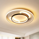 Acrylic Circular Flushmount Lighting Modernist LED White Ceiling Mounted Fixture in Warm/White Light, 16
