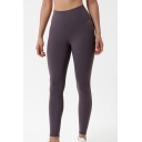 Training Ladies Solid Color High Waist Ankle Length Skinny Yoga Pants