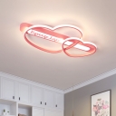 Acrylic Heart-with-Arrow LED Flushmount Modern Romantic Pink/White/Gold Ceiling Lighting for Bedroom