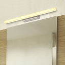 Elongated Vanity Lighting Simplicity Acrylic LED Toilet Flush Mount Wall Sconce in Chrome, Warm/White Light