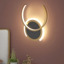 Arc Bedroom Wall Sconce Lighting Metal LED Simplicity Wall Mounted Lamp in Gold, Warm/White Light