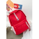 Popular Plain Ribbon Plush Ball Embellishment Large Capacity Canvas School Bag Backpack 29*12*39 CM
