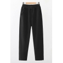 Womens Pants Unique Solid Color Bungee-Style Cuffs Elastic Waist Loose Fitted Long Straight Jogger Pants