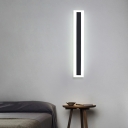 Rectangle Wall Mounted Lamp Modernist Metallic LED Bedside Flush Mount Wall Sconce in Black