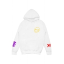 Popular Letter Smile Xo 999 Print Long Sleeve Drawstring Pouch Pocket Sherpa Liner Relaxed Hoodie for Men