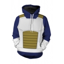 Popular Mens 3D Hooded Sweatshirt Armour Pattern Long Sleeve Pocket Drawstring Regular Fitted Hoodie in Blue
