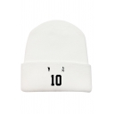 Trendy Cap Number 10 Pattern Knitted Cap